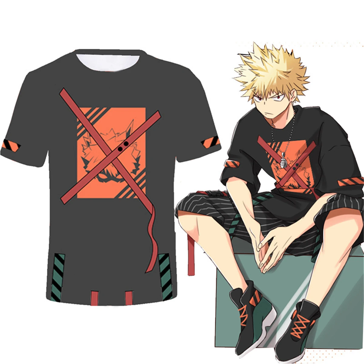 Аниме My Boku No Hero academic футболка izuku midoriya Todoroki Shoto Katsuki Bakugou костюм топы с героями мультфильмов футболка для мужчин и мальчиков