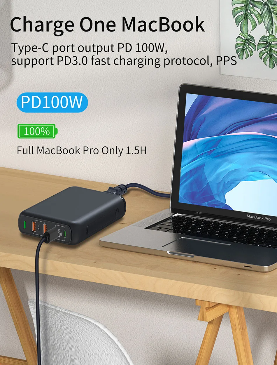 Adaptador de Energia Carregador para Macbook Utbvo Usb-c Pd3.0 qc 4.0 3.0 Pro - ar Iphone Ipad Samsung S20 Nota 10 Xiaomi 150w Gan 100w 4 100w pd3.0 qc 4.0 3.0 carregador para