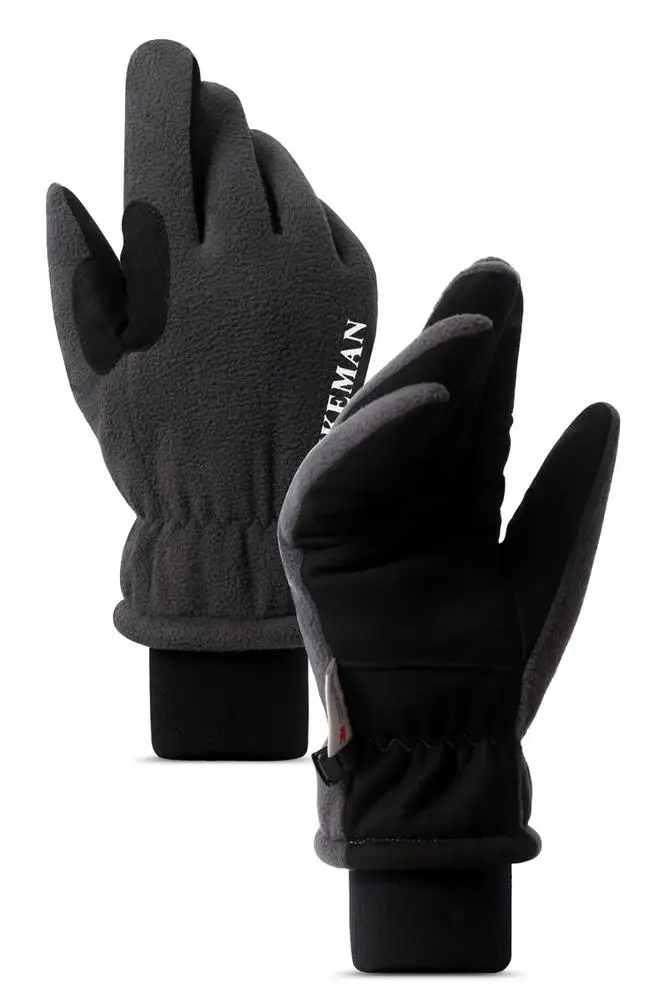 Зимние перчатки, перчатки с сенсорным экраном, ветрозащитные теплые перчатки для езды на велосипеде, бега, катания на лыжах, спорта на открытом воздухе - Цвет: Gray XL
