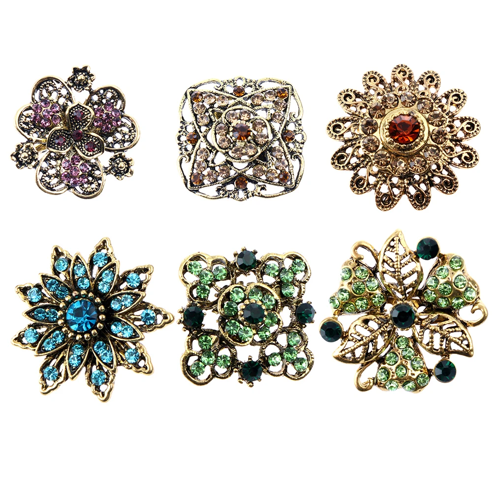 Лидер продаж 2021 роскошная брошь со стразами в виде цветка винтажные булавки с