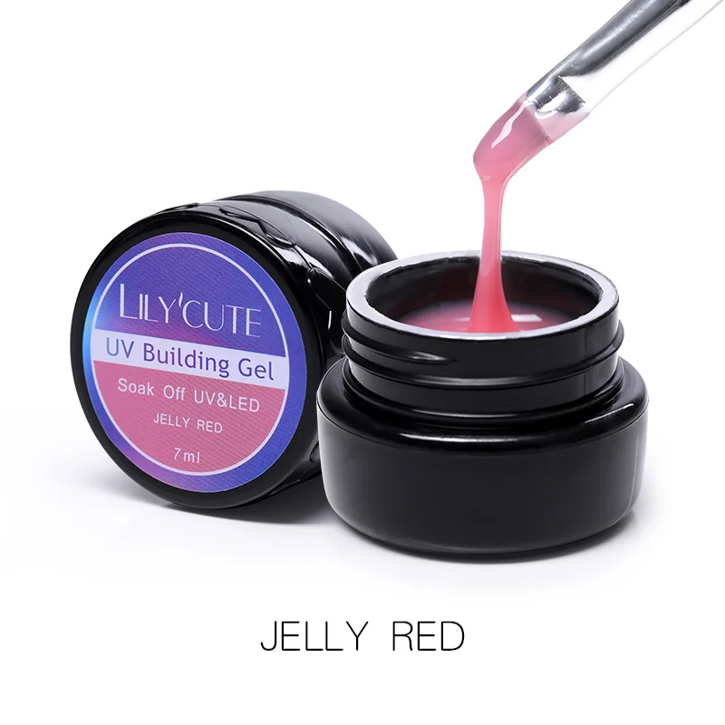 JELLY RED LILYCUTE, 5 мл, Быстросохнущий гель, полиуф-гель, прозрачный, белый, желе, замачивается, УФ-гель для наращивания ногтей, для наращивания ногтей, для ногтей, формы для ногтей - Цвет: JELLY RED