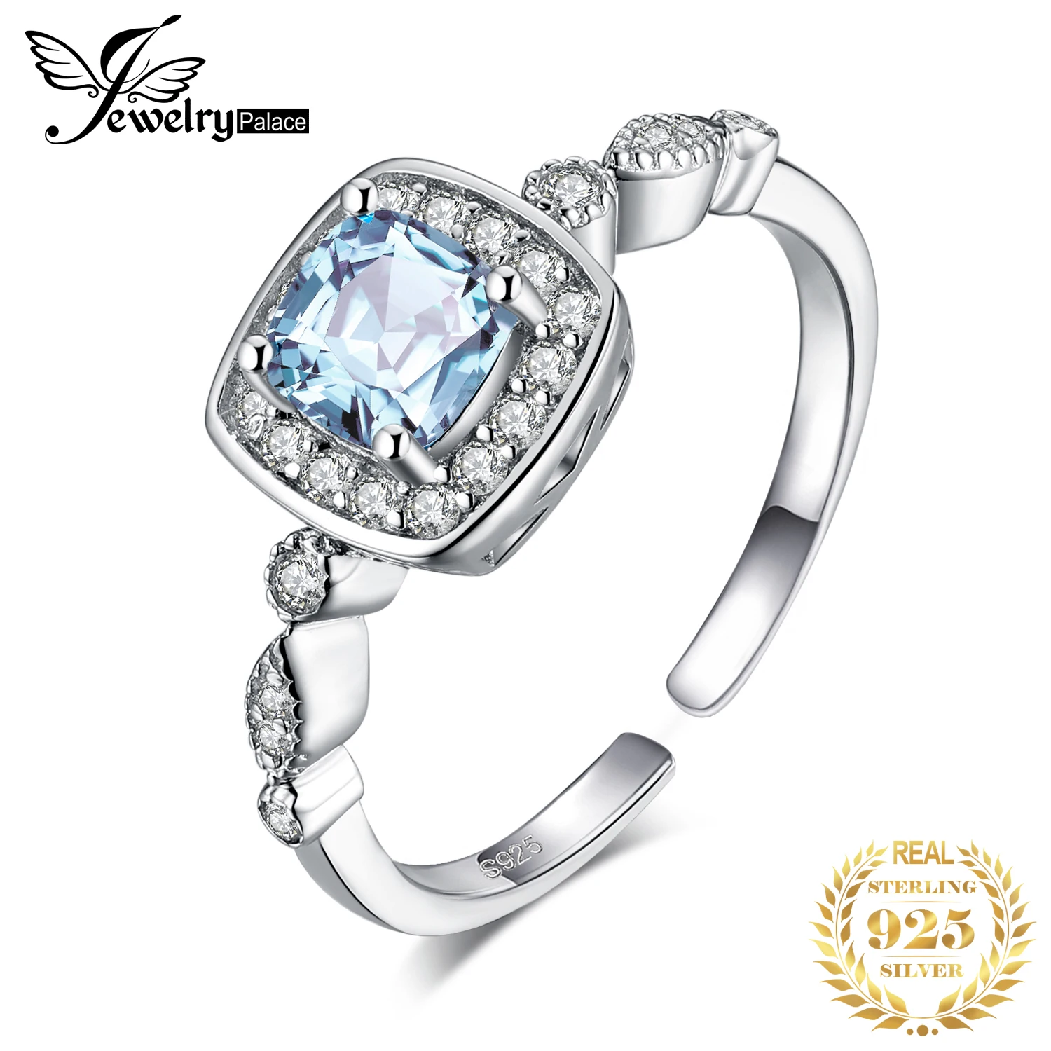 Jewelrypalace изысканный 0.4ct принцесса вырезать кубического циркония свадебные Юбилей Женская мода кольцо стерлингового серебра 925 Серебряные ювелирные изделия