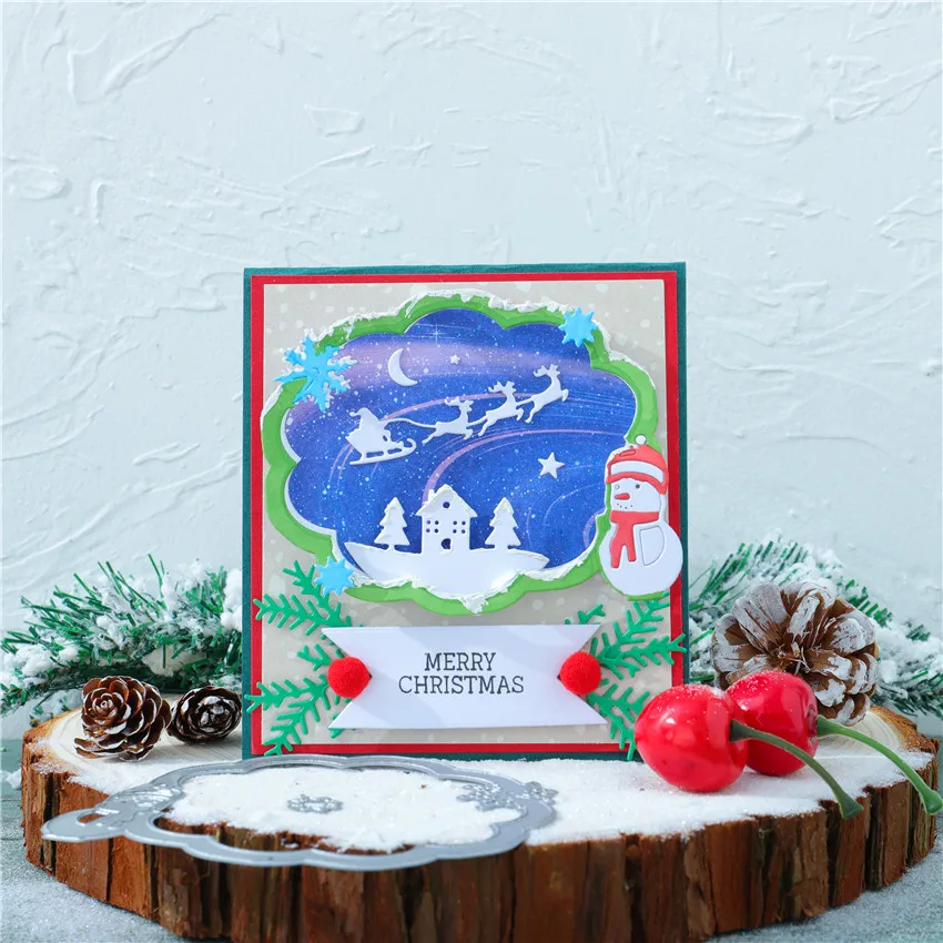 InLoveArts Christmas Dialogue Metal Cutting Dies Frame for DIY Scrapbooking Decorative Embossing Handcraft Die Template | Дом и сад