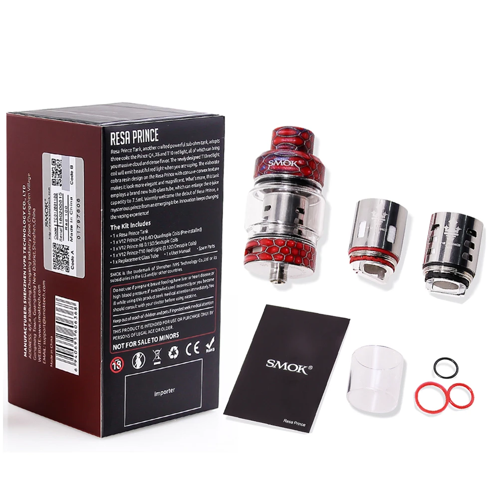 SMOK Resa Prince Tank 7,5 мл электронная сигарета испаритель распылитель с V12 принц ядро сопротивление катушки VS TFV16
