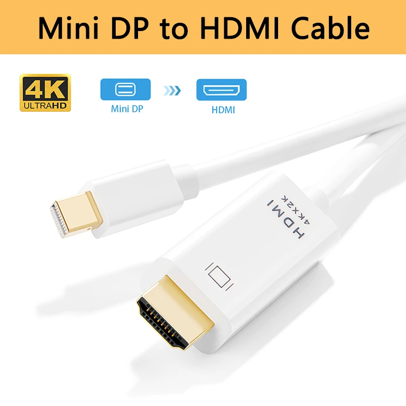 4k Mini Displayport To Hdmi Adapter Male Mini Dp Cable Thunderbolt 2 Hdmi Converter For Macbook Air 13 Surface Pro 4 Thunderbolt Aliexpress