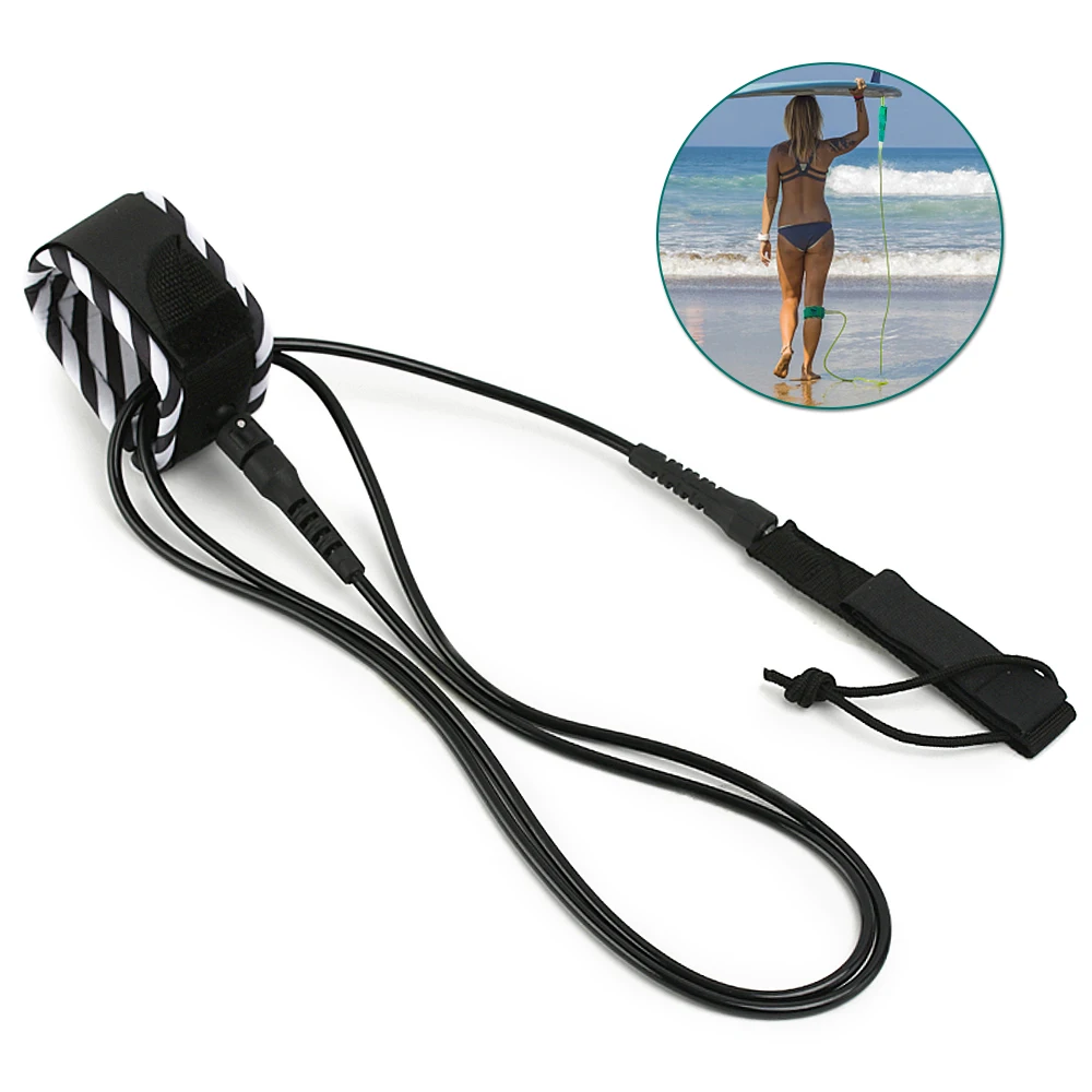 6ft Surf Leash Surfing Surfboard Leash Smooth Steel Swivel Surfing Leg Rope Paddleboard Leash 6FT/10FT Paddle board Leash - Цвет: 6ft
