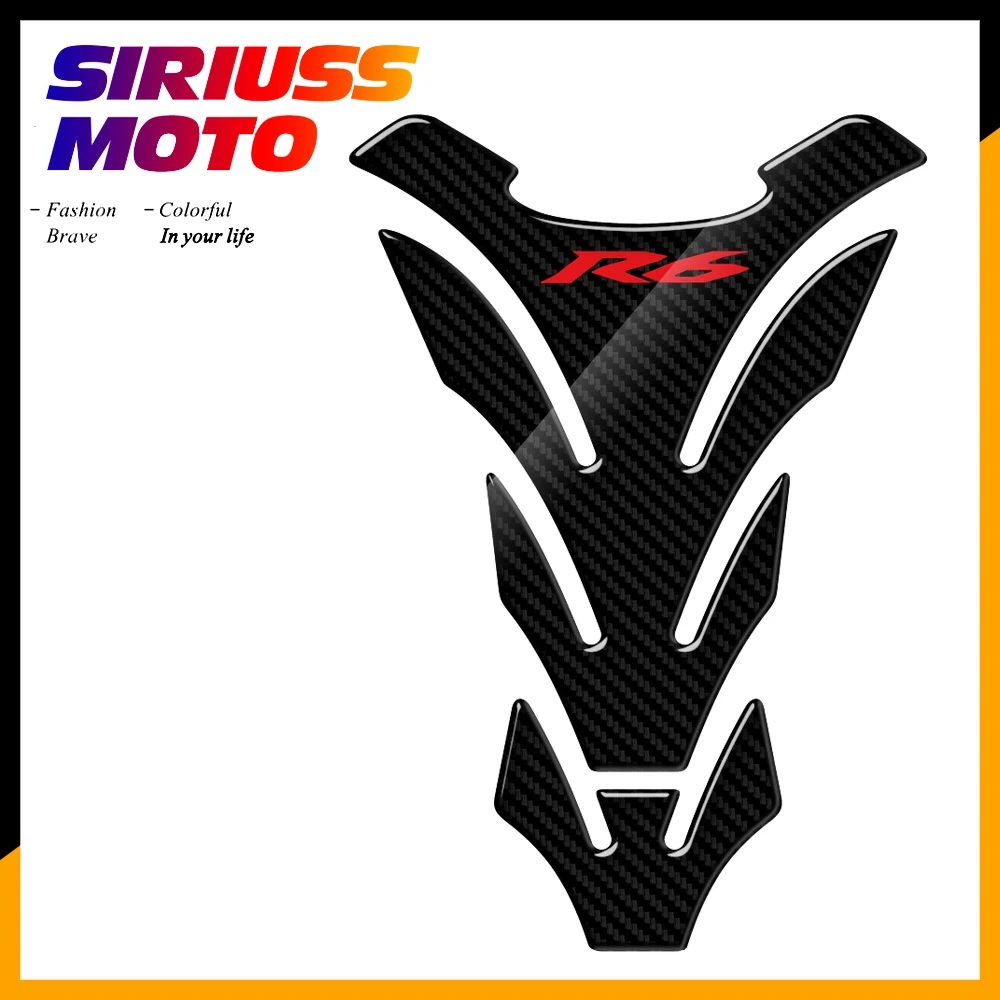 

3D Carbon Look Motorcycle Tank Pad Protector Stickers Case for Yamaha YZF-R6 R6 Tank Decals