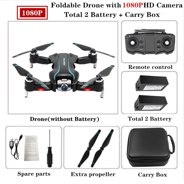 5MP-Carry Bag-2B Дрон S17 Дроны с регулируемой широкоугольной камерой 4K складной Квадрокоптер оптический поток DroneRC Вертолет VS SG901 SG900 XS816 - Цвет: 5MP-Carry Bag-2B