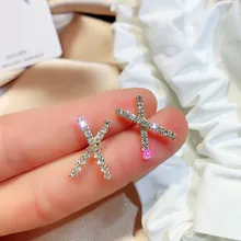 Милые женские маленькие Пуссеты крестики Романо набор из серебристого и золотого Цвет серьги с символами Модный высококачественный Двойные серьги для Для женщин