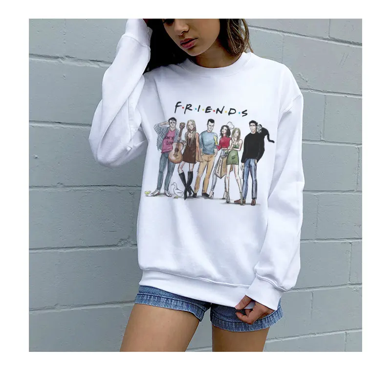 New Harajuku Friends Tv Show Hoodies Womens Clothing Friends Sweatshirt Autumn Winter Cartoon 90 S Sweatshirts Female Hoodie