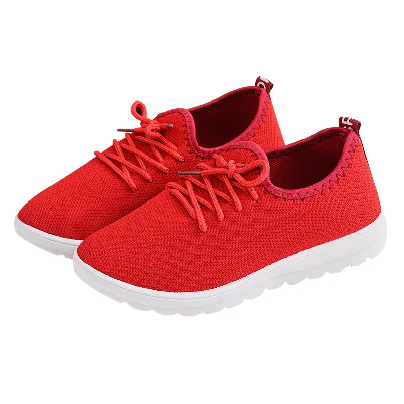 Дышащие Спортивные кроссовки на шнуровке для бега; женская спортивная обувь для отдыха; обувь для бега на открытом воздухе; обувь для бега для женщин; женская обувь - Цвет: red