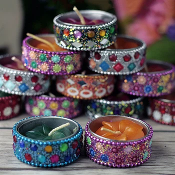 

12PCS Thailand Handmade scented candle Smokeless aromatherapy Color essential oil candle set Home decoration ornaments