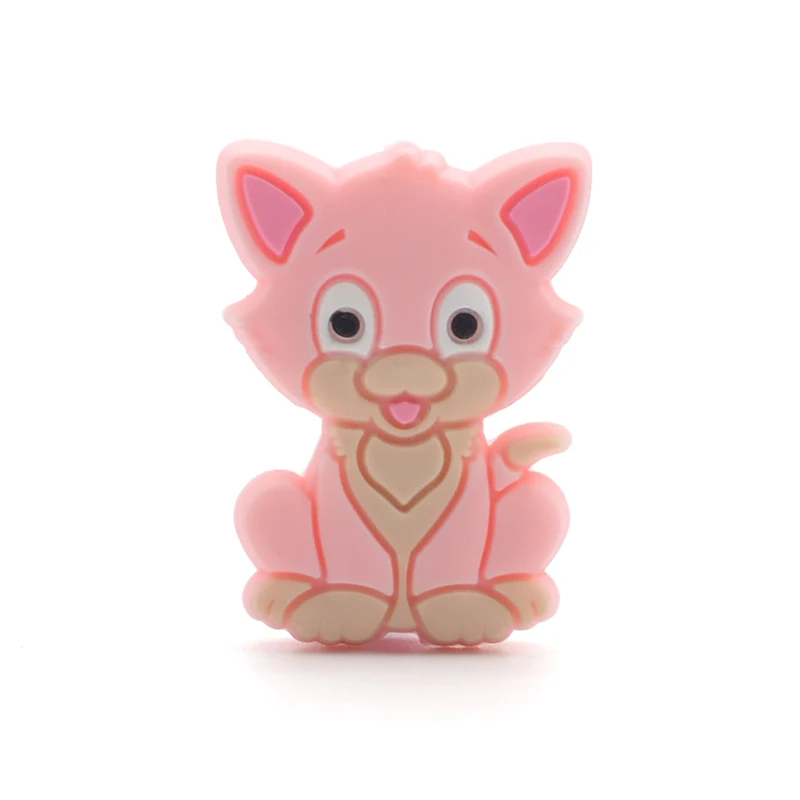 rose quartz LOFCA, 10 шт., силиконовые бусины для кошек, не содержит бисфенола, пищевого качества, детские силиконовые бусины для прорезывания зубов, игрушки для ухода за ребенком, цепочка для соски, подарок, сделай сам - Цвет: rose quartz