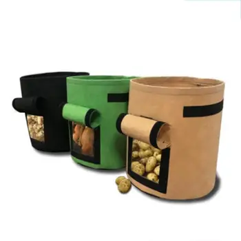 

7 Gallons Fabrics Potato Grow Bag With Handles Planter Bags Accessories Flower Pot Garden & Outdoor Living