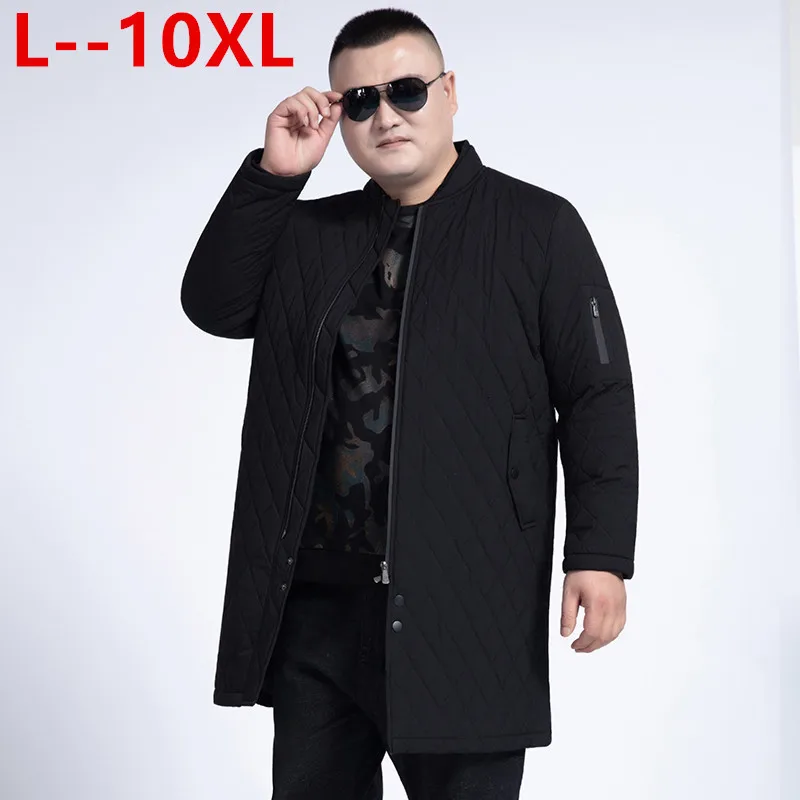 

plus size 7XL 8XL 6XL 2019 Top Quality Warm Men's Warm Winter Jacket Windproof Casual Outerwear Thick Medium Long Coat Men Parka