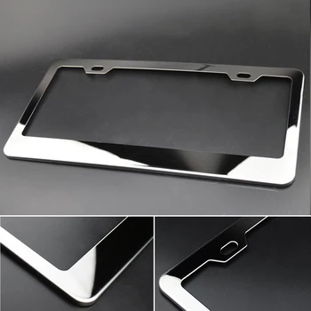 

License Plate Tag Frame Stainless Steel Metal Chrome Surrounds Holders