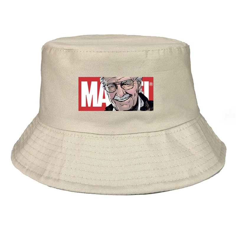 Панама унисекс, забавная Рыбацкая Кепка marvel, хлопковая кепка в стиле хип-хоп, для путешествий, для мужчин и женщин, для кемпинга, летняя кепка от солнца, Рыбацкая шапка для мальчиков и девочек - Цвет: khaki