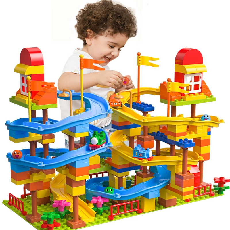 

My First Marble Run Building Block City Creator Girls Friends Duploed Classic Slide DIY Bricks Educational Toys for kid designer