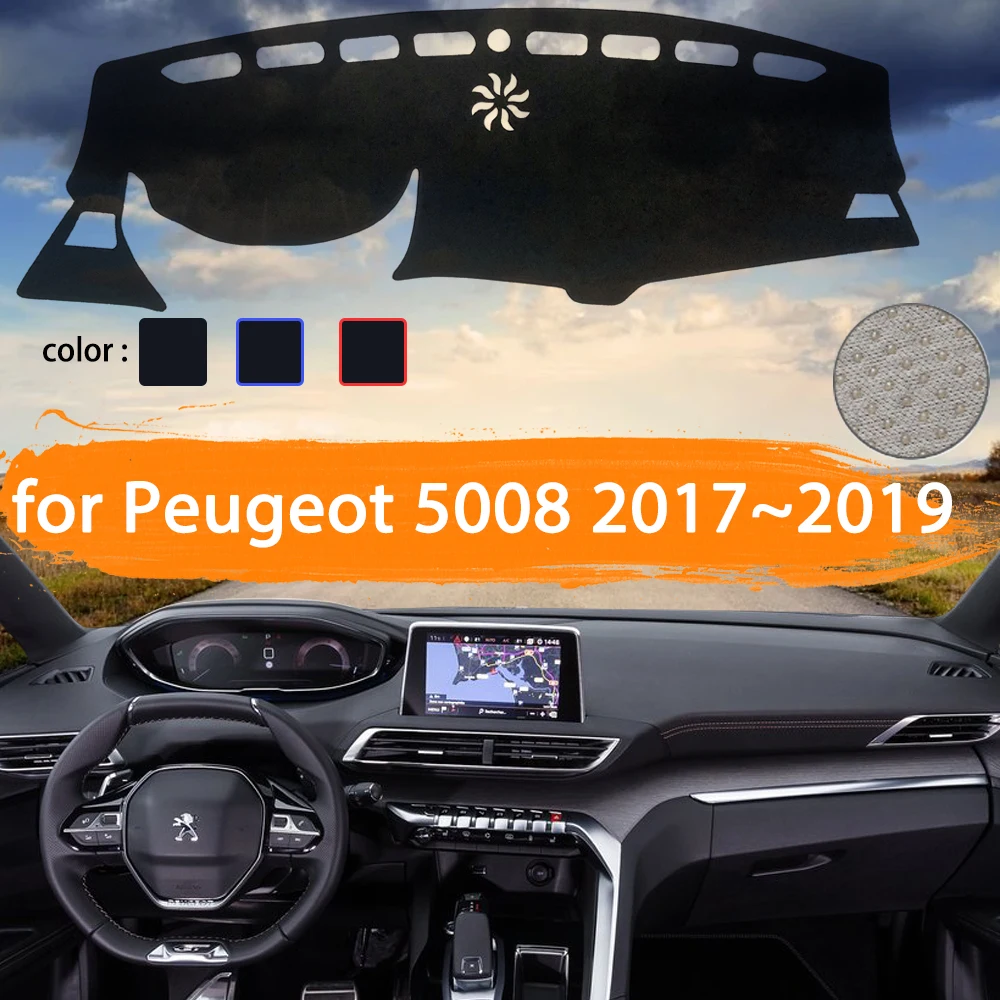Для Peugeot 5008 MK2 2017 2018 2019 крышка приборной панели автомобиля коврик для защиты от