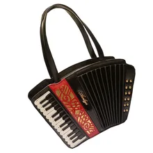 Для женщин Винтаж типа «гармошка» Сумка музыканта Сумки из натуральной кожи вечерние концертного использования Новинка Чонг музыка кошелек-США аккордеонист рекомендуется