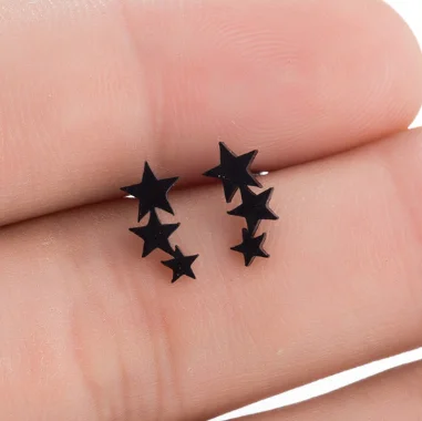 Starose 2pcs18G завод Лотос Луна Животное Собака уха ювелирные изделия серьги-гвоздики Спираль пирсинг для пупка пирсинга хрящей пирсинг серьги - Окраска металла: Three Star