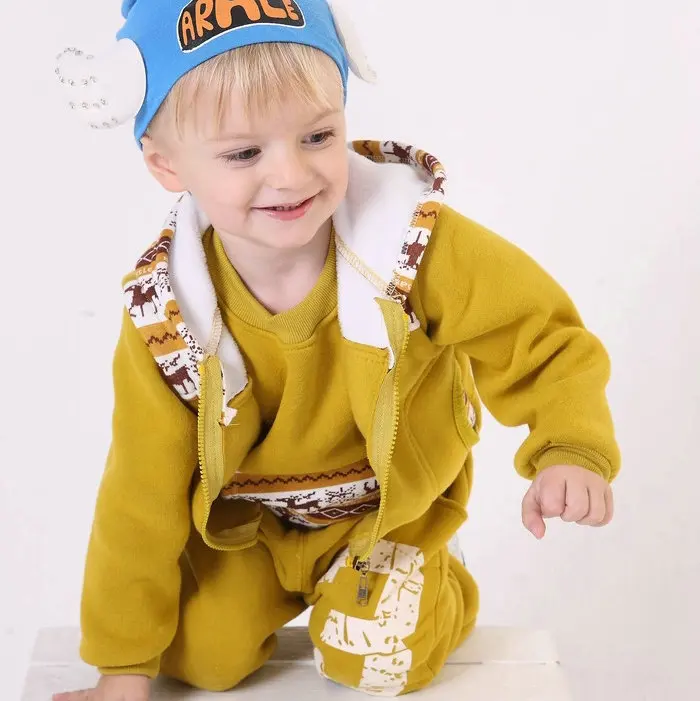 

New Style CHILDREN'S Suit Infants Small BOY'S Casual Sports Thick Spring And Autumn Deer Three-piece Set
