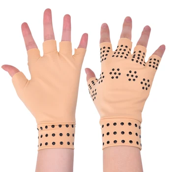 

1 Pair Magnetic Anti Arthritis Health Compression Therapy Gloves Fingerless Glove Pain Relief Heal Joints Braces Supports