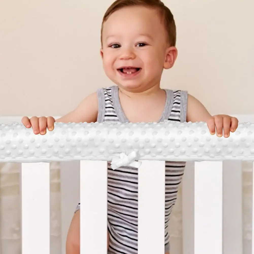 Crib Bumper Protection Wrap Edge Safe Cotton Solid Color Bed Fence Crib