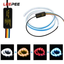 LEEPEE 1,2 м автомобиля Светодиодные ленты тормоза поворота Предупреждение светильник 12V сигнальная лампа динамический поток светильник ing задний багажник хвост светильник