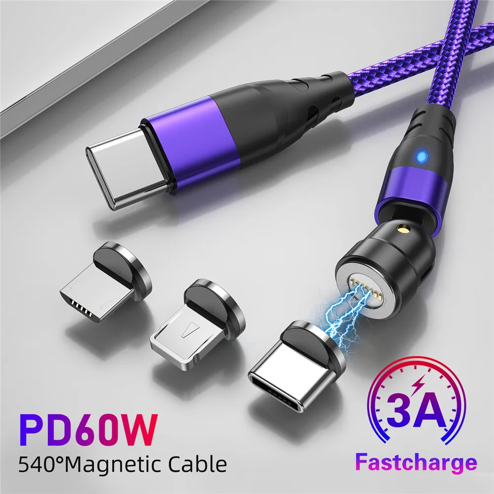 GTWIN Magnetic Cable Fast Charging Magnetic Data Cable Magnet Cable Mobile Phone Type C Cord For iPhone Android Magnetic Cable