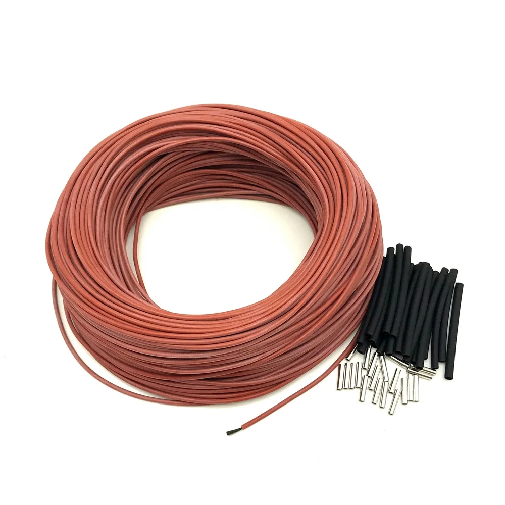 5~100m 6K 61ohm/m Carbon Fiber Heating Cable Silicone Rubber Warm Floor Heating Wire