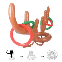 Anneau gonflable de noël en bois de renne, jeu de lancer d'anneau, accessoires amusants pour fête de noël, 1 pièce, 2022 
