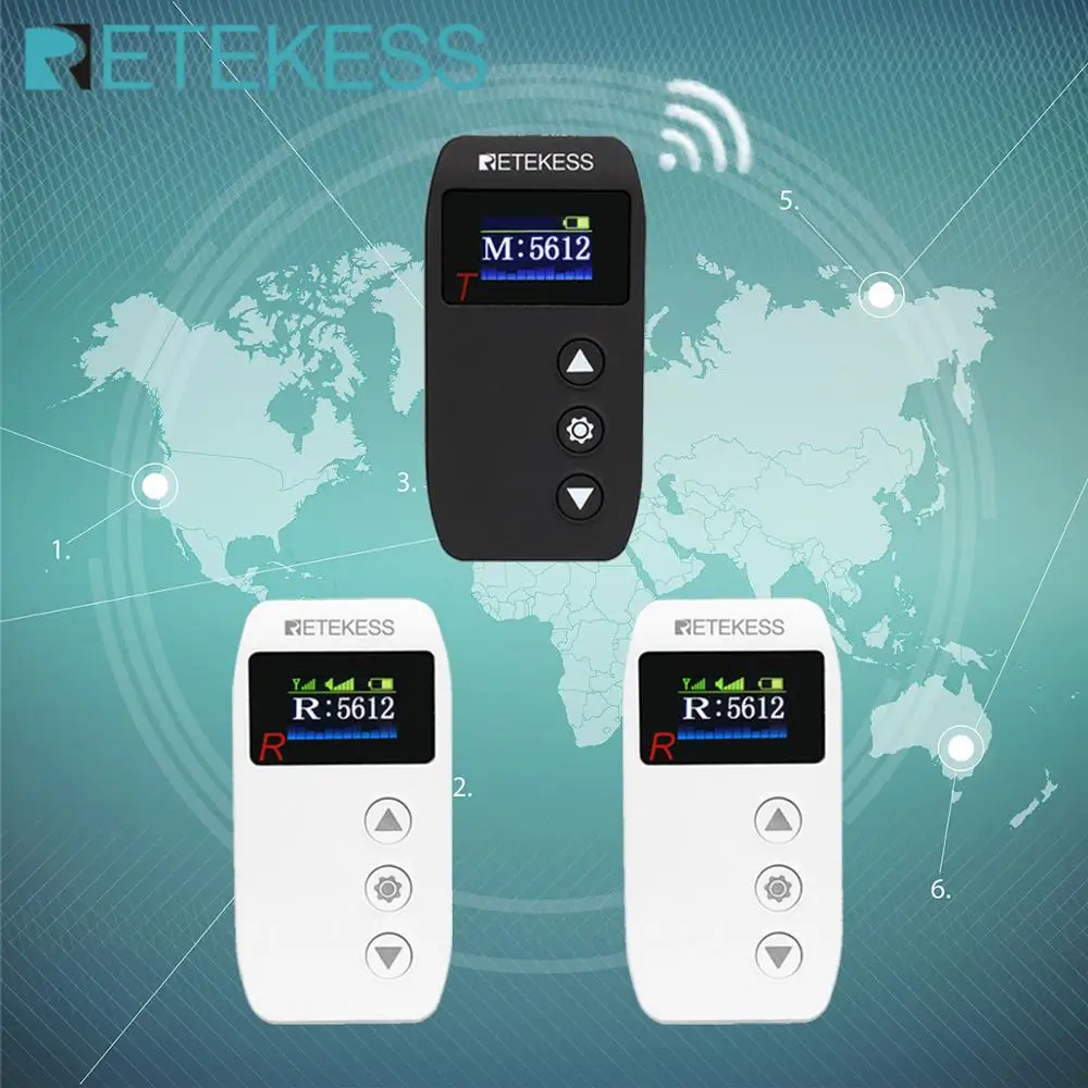 

RETEKESS TT110 2.4GHz Wireless Tour Guide System Transmitter+2 Receiver For Museum Government Conference Factory Training Church