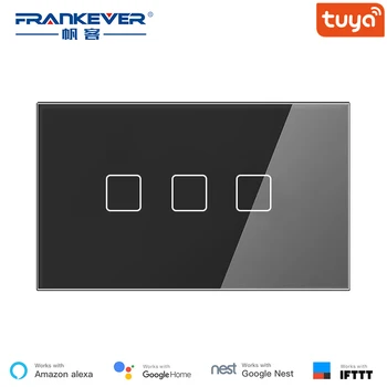 

FrankEver Israel Touch Wall Smart Light Switch 1/2/3 Gang US Standard Wifi Timing Switch 3 Color Work with Alexa Google Home