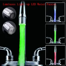 Светодиодный светильник с подсветкой, водопроводный кран для душа, кран для раковины, насадка для воды для ванной комнаты, кухонный обогреватель, смесители, термостат, синий, 3 вида цветов, 7 цветов