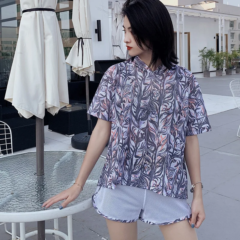 

Large Size Bathing Suit Women's Belly Covering Slimming Loose-Fit Athletic Breathable Men's Sweatshirts & Hoodies Conservative B