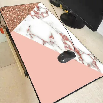 

XGZ Golden Pink Marble Large Gaming Mouse Pad Computer Gamer Mousepad Locking Edge Mouse Mat Desk Keyboard Waterproof Mouse Pad