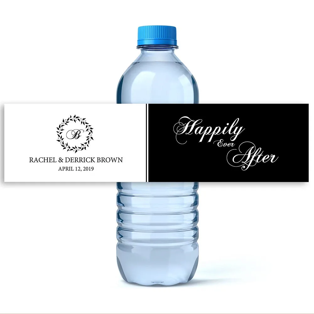 Персонализированные Mr& Mrs Цветочные Свадебные бутылки воды этикетки наклейки на заказ долго и счастливо после того, как водонепроницаемые бутылки воды обертки