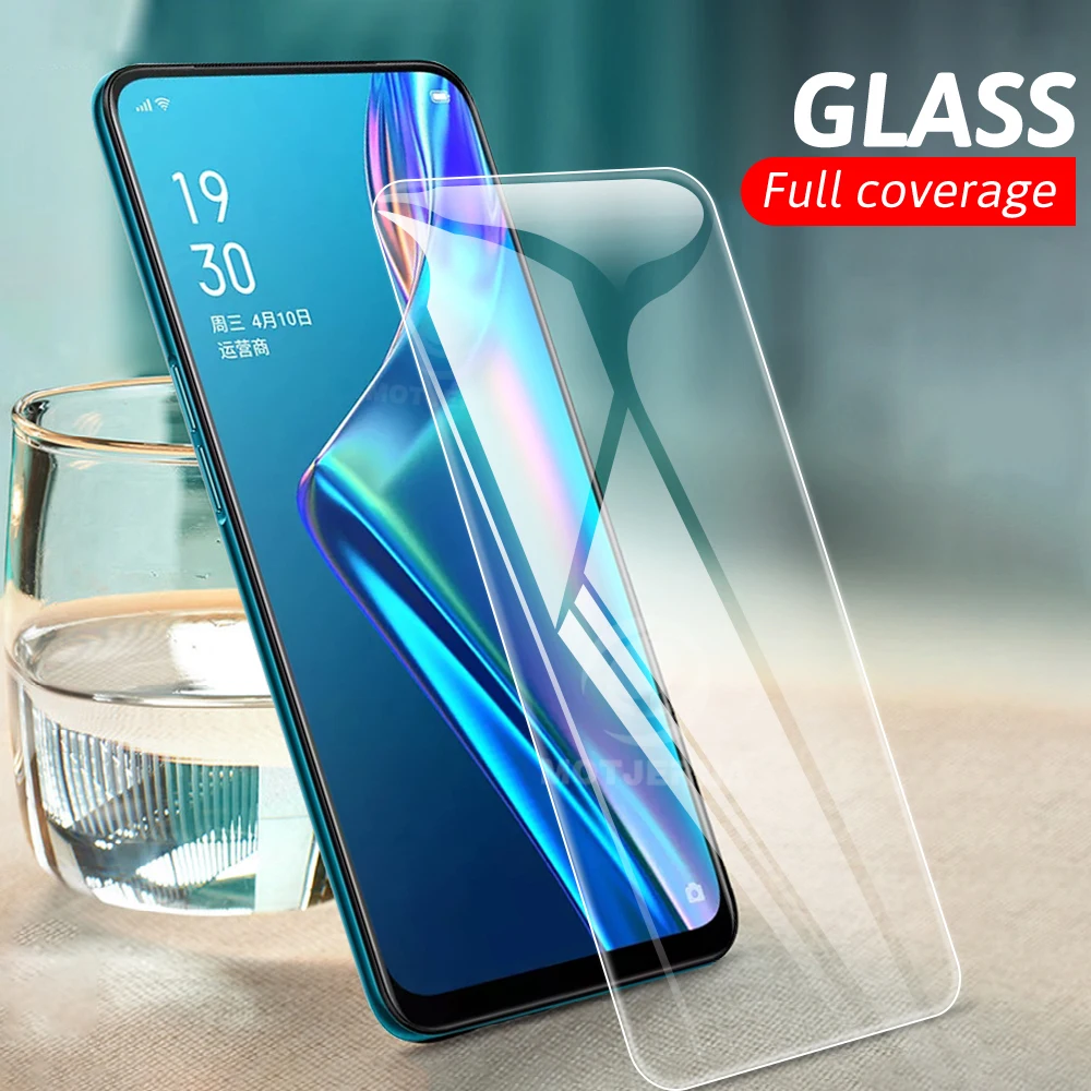 

Full Cover Tempered Glass For Oppo Realme 3 Pro Glass Screen Protector Real me Realme X Lite Q 1 Case Coque Reno 2 AX7 A5S Glass