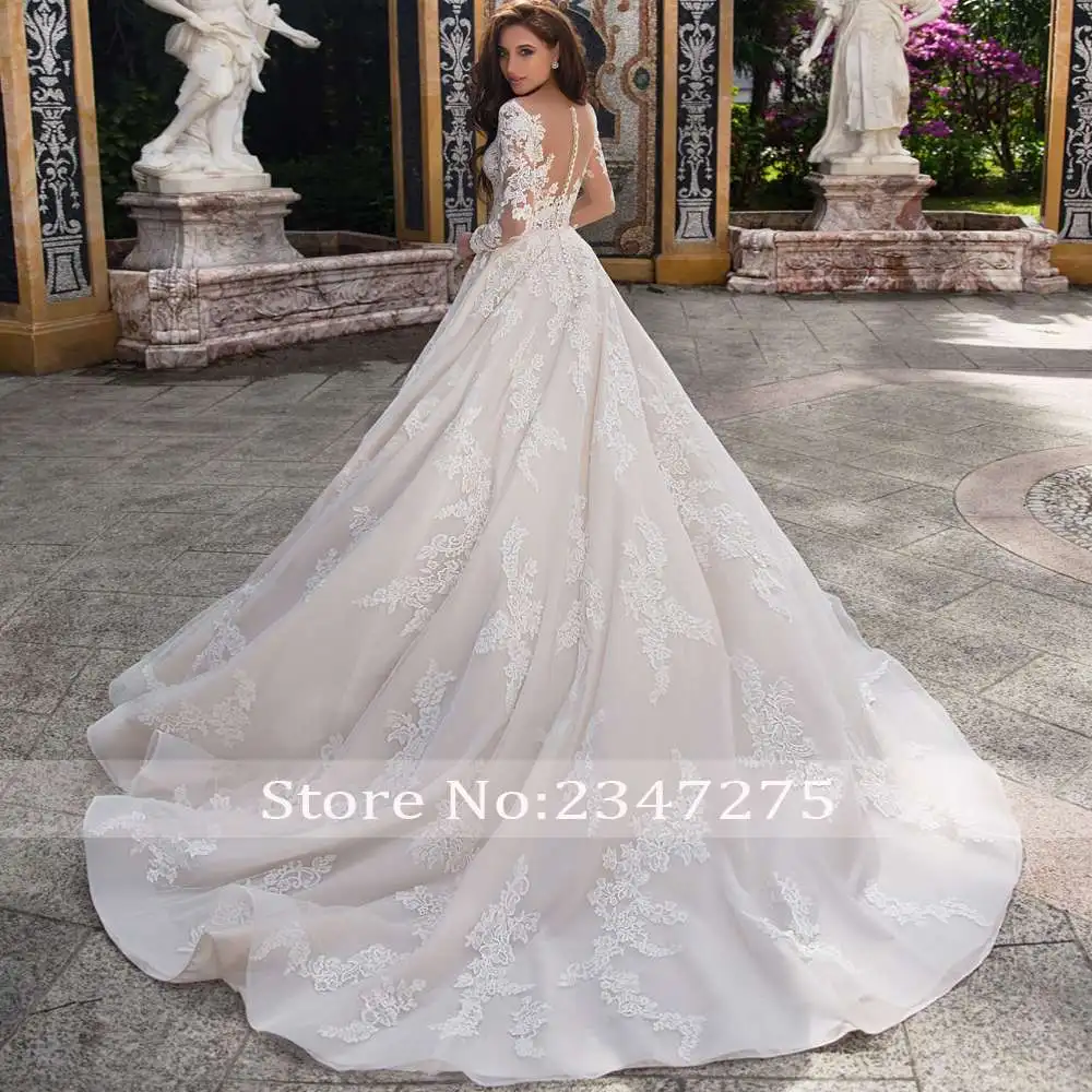 Vestido-De-Noiva-Long-Sleeve-Vintage-Wedding-Dresses-2020-Appliques-Button-Court-Train-A-Line-Bridal (1)