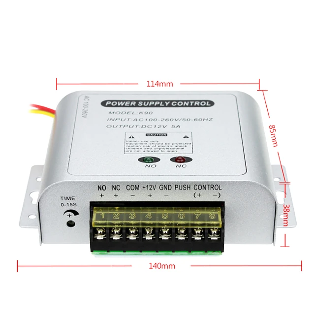 Mini AC 100-260V Access Control Power Supply Controller DC 12V 5A Access Control Time Delay Power Adapter 3
