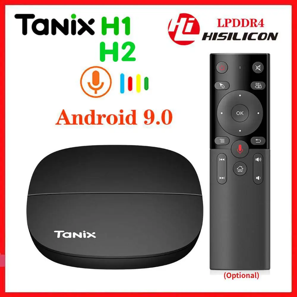  ТВ-приставка Tanix H1 H2 Android 9,0 Hisilicon Hi3798M LPDDR4 2 Гб 16 Гб Четырехъядерный 4K 30fps 2,4G Wifi Google Player Youtube Netflix 