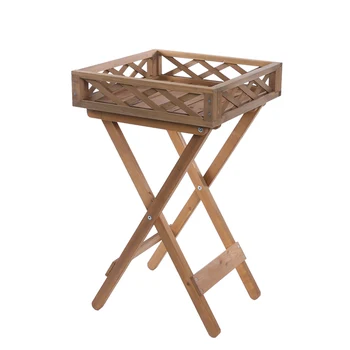 

Solid Wood Balcony Living Room Flower Basket Stand Bracket Fleshy Frame Folding Table Cosmetics Shelf