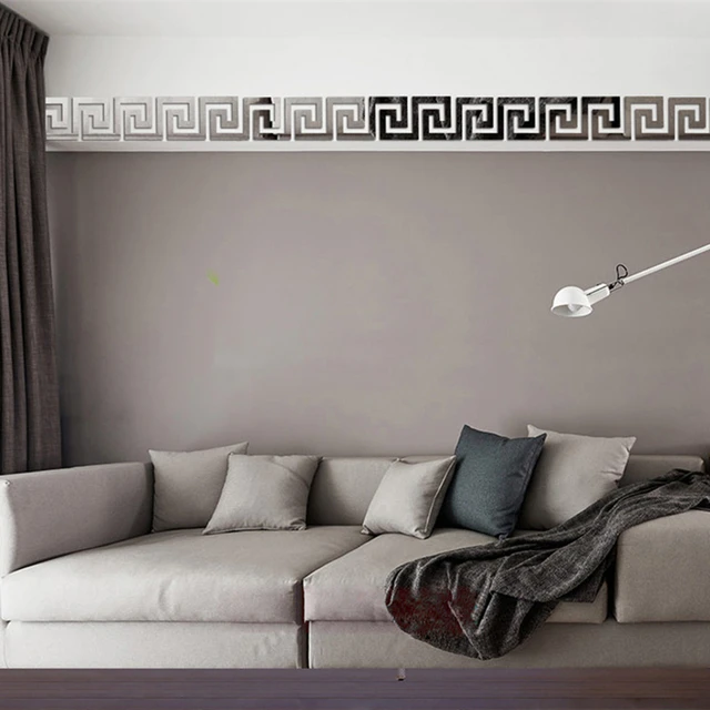 10pcs Modern 3D Waist Line Acrylic Mirror Wall Sticker Ceiling Living Room  Decor