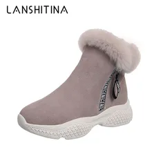 Женские модные теплые зимние ботинки; классические плюшевые женские ботинки; удобные парусиновые кроссовки; хлопковая обувь на высокой платформе; ботинки на меху