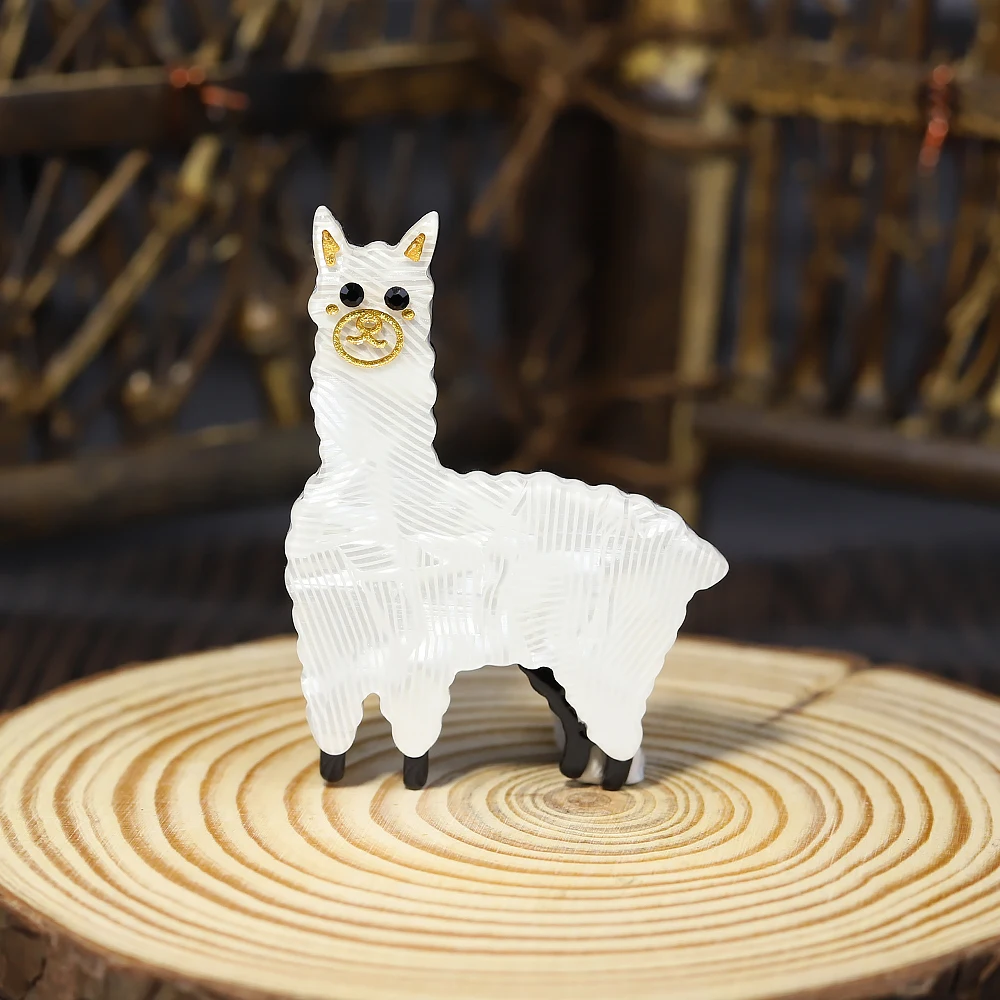

New Vivid Handmade Arcylic Brooches For Women Kids Adorkable Alpaca Animal Party Casual Brooch Safety Pins Clothes Jewelry Gift
