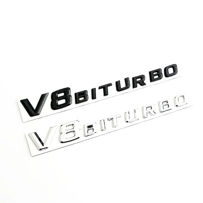 

2 шт. 3D ABS V12 V8 BITURBO логотип эмблема значок задние боковые автомобильные наклейки для Benz автомобильный Стайлинг автомобильные аксессуары