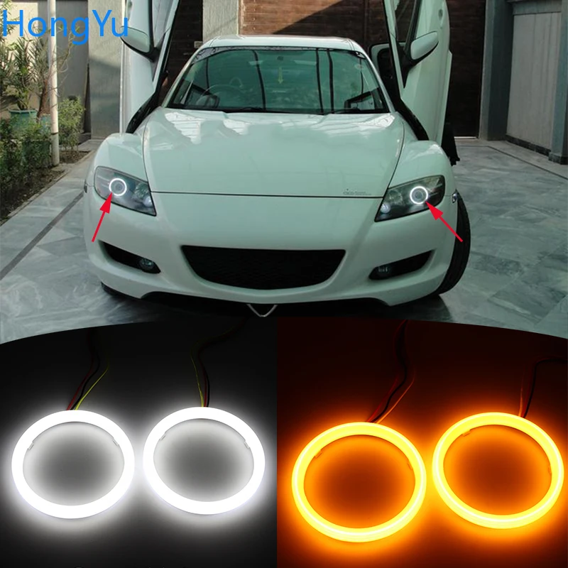 Для Mazda RX8 Rx-8 2004 2005 2006 2007 2008 хлопок горки светодиодный двойной Цвет Ангел глаз
