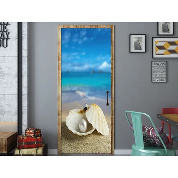 

New Wall Decals Mural 3D Door Sticker Seaside Pearl Shell Landscape DIY Selfadhesive Wallpaper Poster Print Picture Home Decor