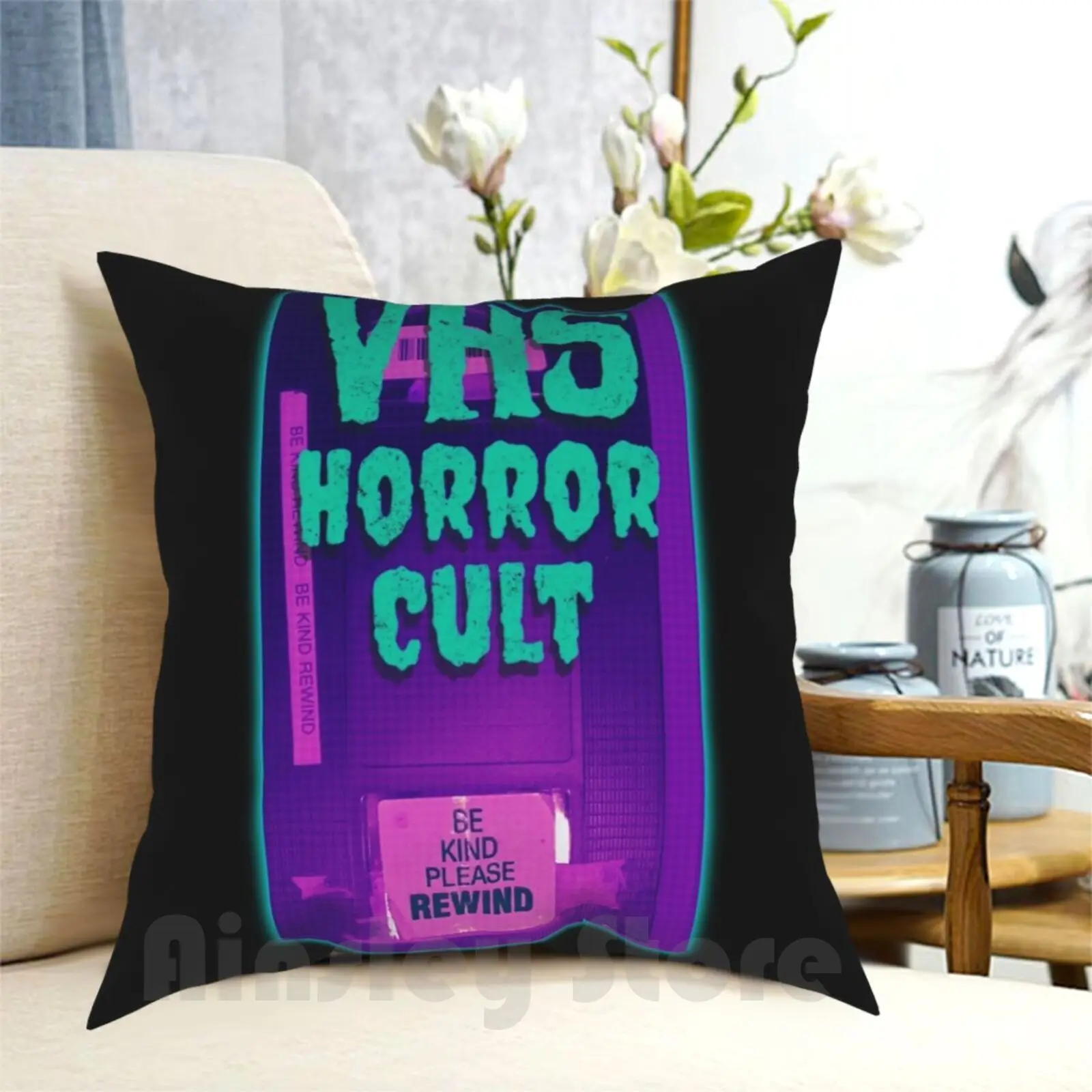 

Ретро Vhs, подушка для фанатов из фильмов «ужас культ», Женская набивка для дома, мягкая обложка, фильмы «ужас культ», Vhs, фильмы 1980S